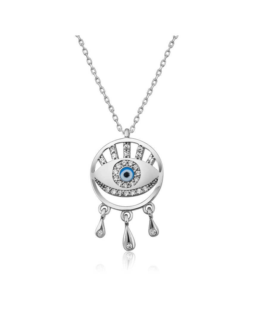 Gümüş Nazarlı Göz Kolye