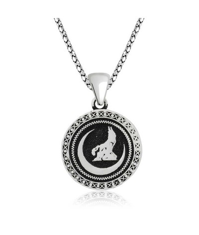 ​​Gümüş Hilal Bozkurt Kolye