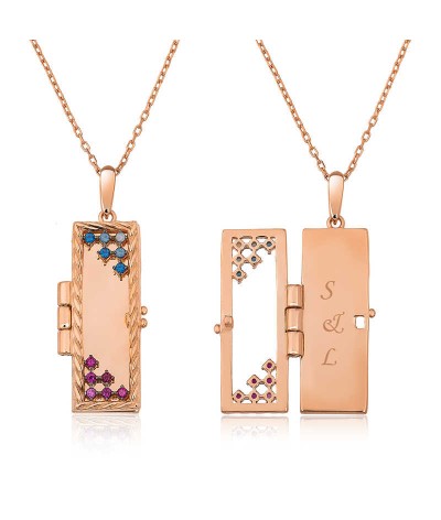 ​Gümüş Kapaklı Kişiye Özel Kolye