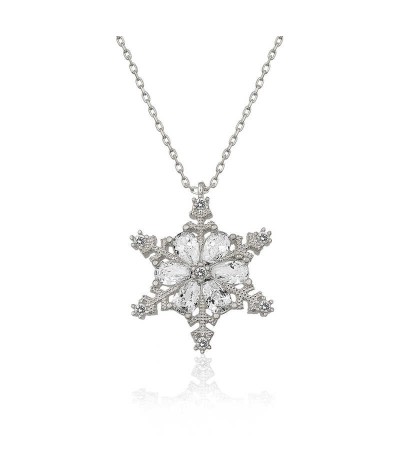 ​Gümüş Kar Çiçeği Bayan Kolye