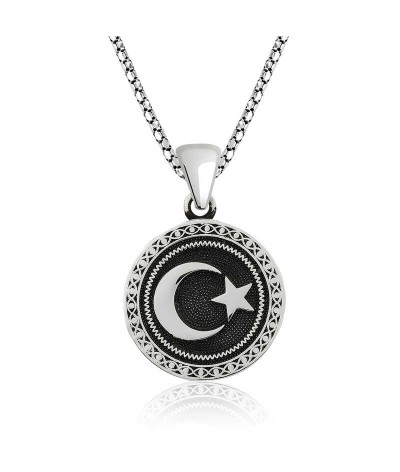 Gümüş Ay Yıldız Kolye