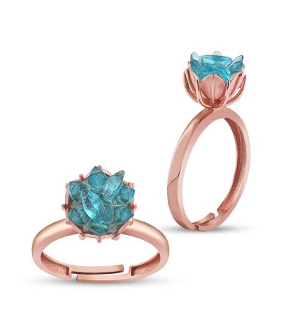 ​Gümüş Mavi Lotus Çiçeği Yüzük