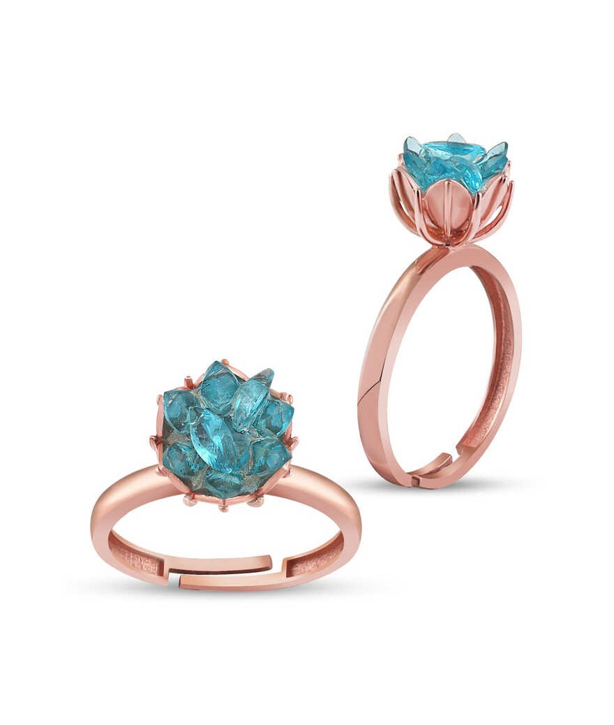 ​Gümüş Mavi Lotus Çiçeği Yüzük