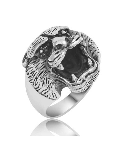 ​Gümüş Puma Kafası Erkek Yüzük