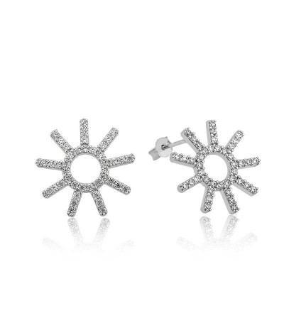 Gümüş Güneş Bayan Küpe