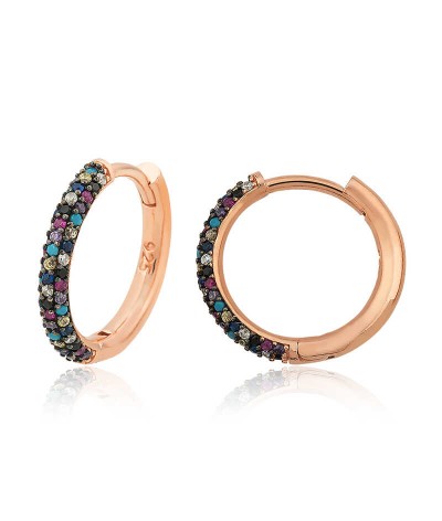 Gümüş Mix Halka Bayan Küpe