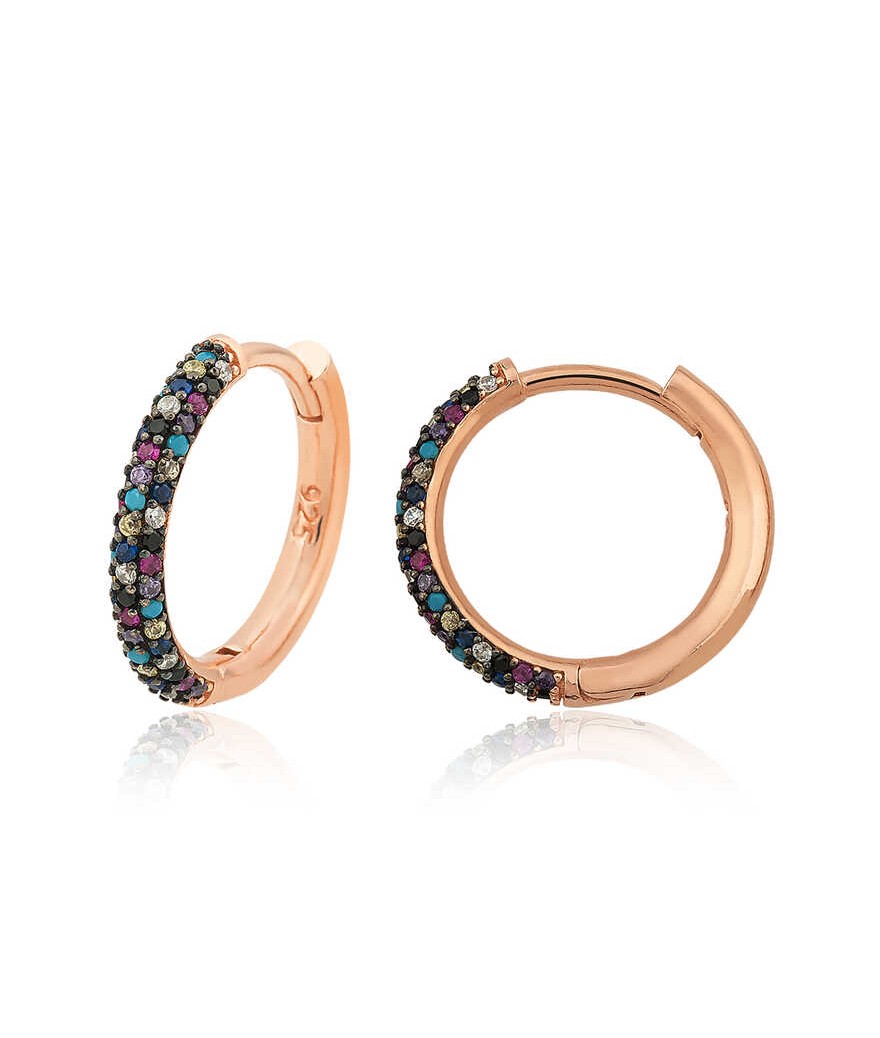 Gümüş Mix Halka Bayan Küpe