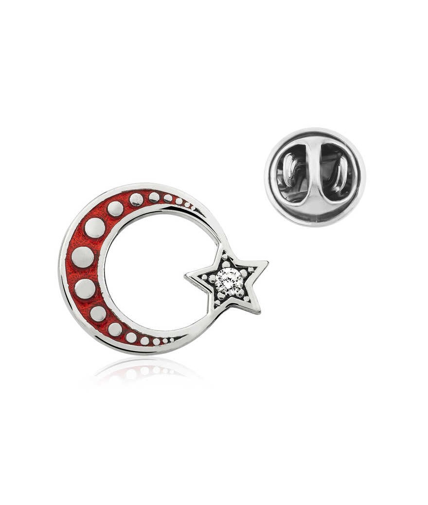 Gümüş Ay Yıldız Rozet