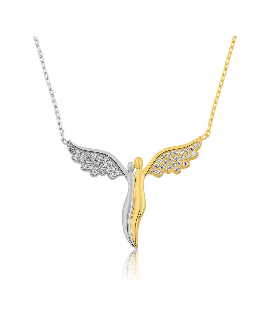 Gümüş Kanatlı Melekler Bayan Kolye
