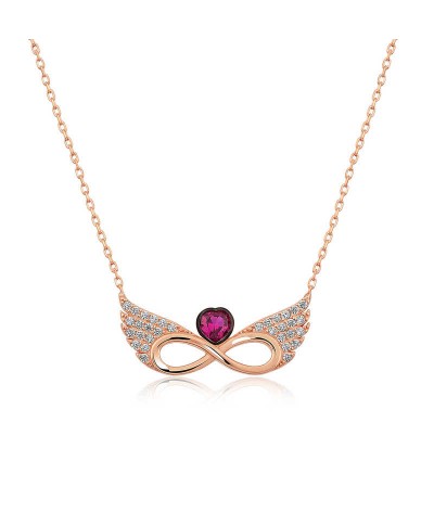 ​Gümüş Kanatlı Sonsuz Kalp Kolye