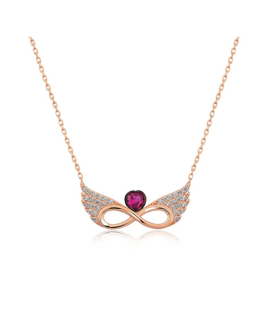 ​Gümüş Kanatlı Sonsuz Kalp Kolye