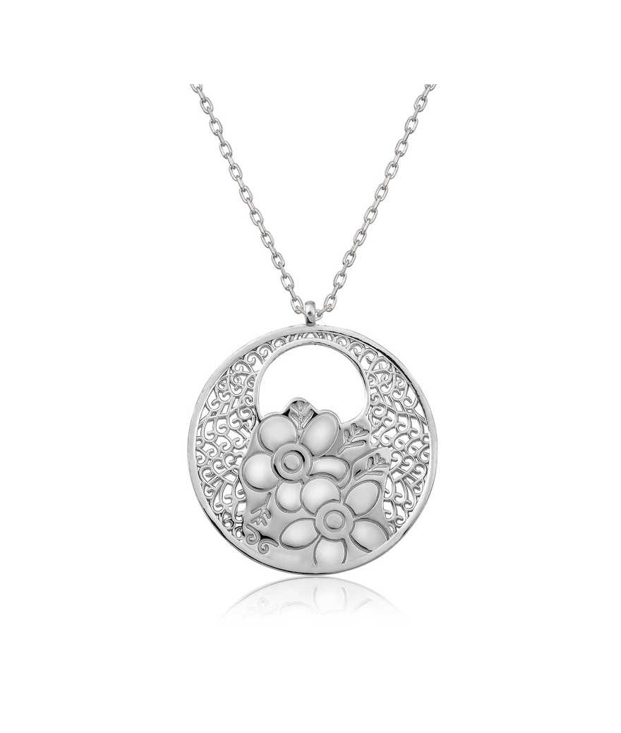 Gümüş Yaşam Çiçeği Kolye