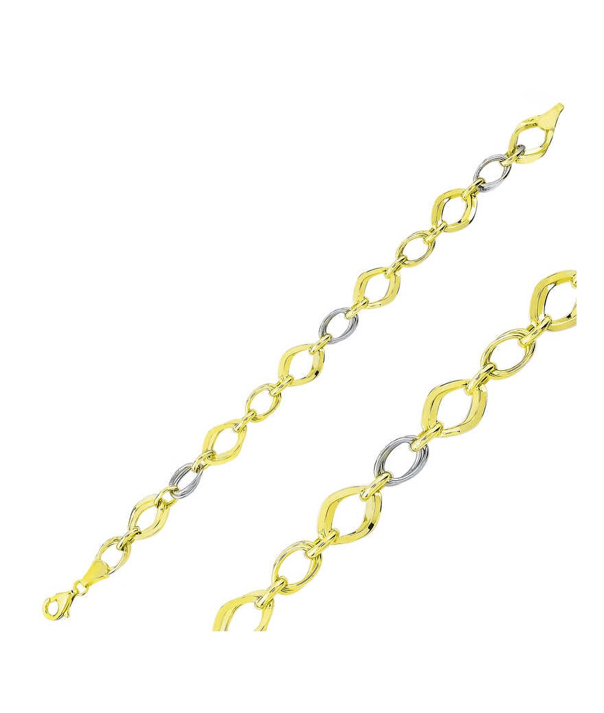 Gümüş İki Renk Hallow Bileklik