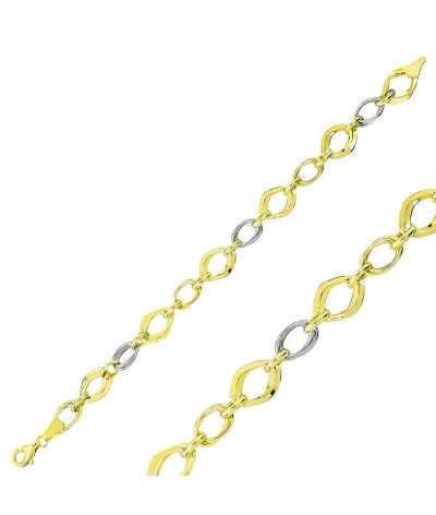 Gümüş İki Renk Hallow Bileklik