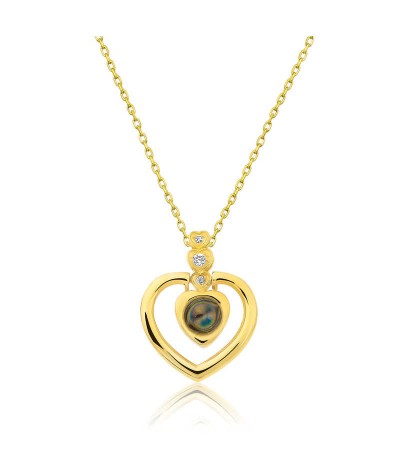 Gümüş Kalp 100 Dilde Seni Seviyorum Kolye