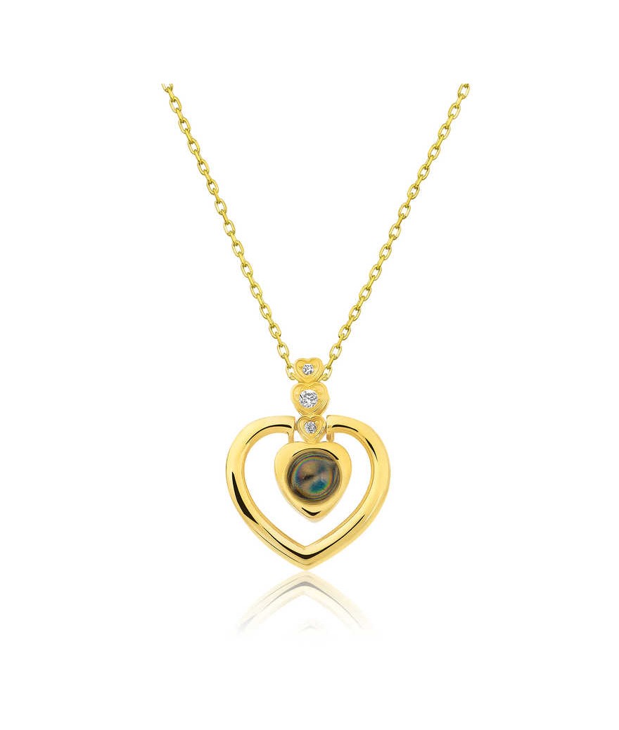 Gümüş Kalp 100 Dilde Seni Seviyorum Kolye