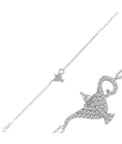 Gümüş Sihirli Lamba Bayan Bileklik