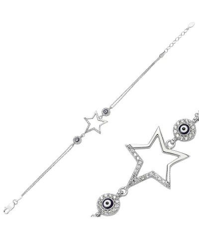 Gümüş Yıldız Bayan Bileklik