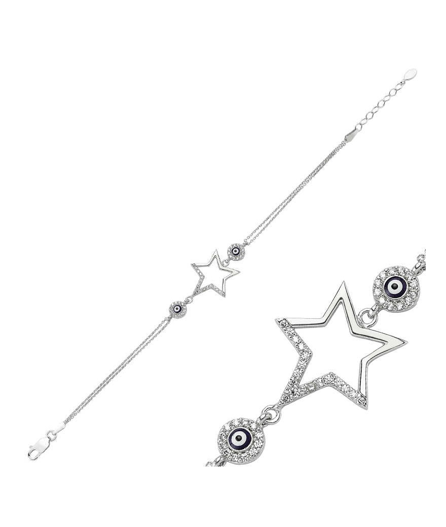 Gümüş Yıldız Bayan Bileklik