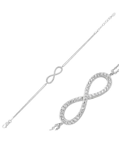 Gümüş Sonsuzluk Bayan Bileklik