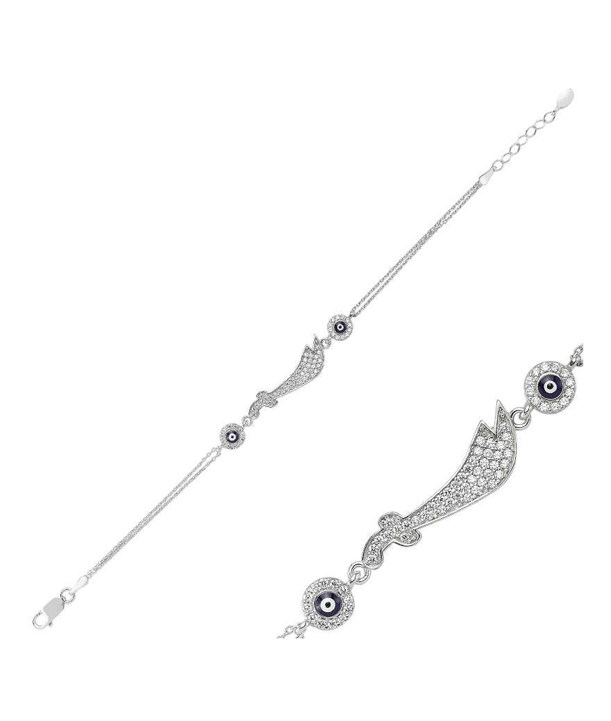 Gümüş Zülfikar Kılıcı Bayan Bileklik