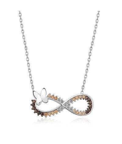 Gümüş Kelebekli Sonsuzluk Kolye