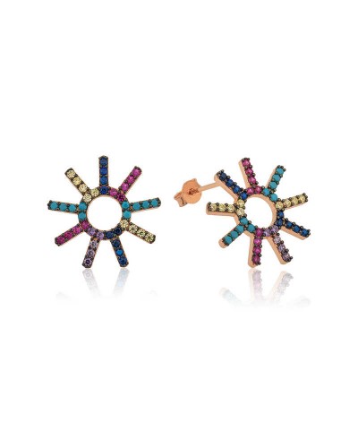 ​Gümüş Güneş Mix Bayan Küpe