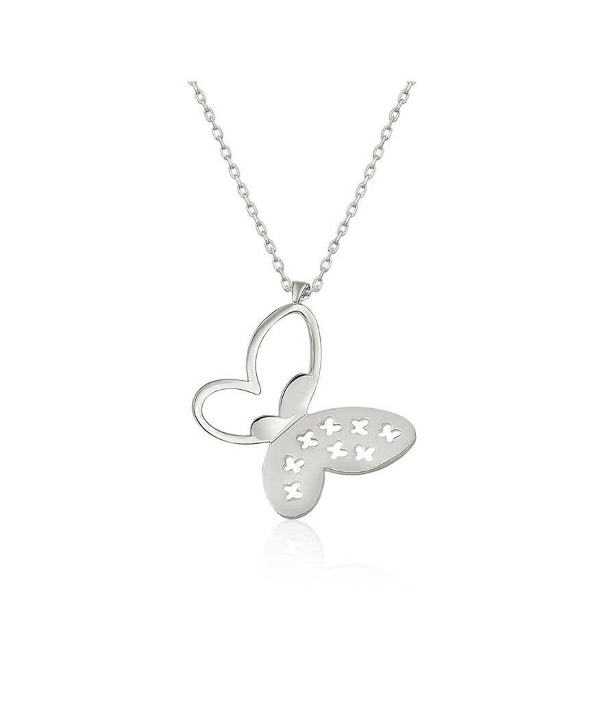 Gümüş Kelebek Bayan Kolye