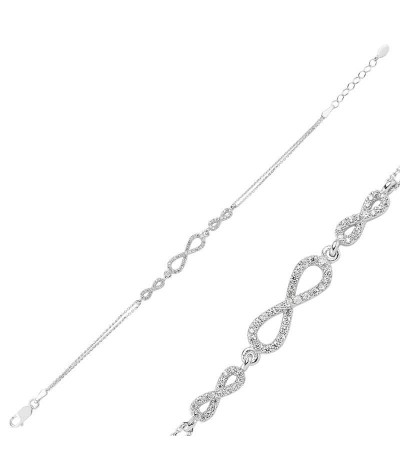 Gümüş Üç Sonsuzluk Bayan Bileklik