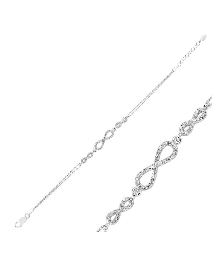 Gümüş Üç Sonsuzluk Bayan Bileklik