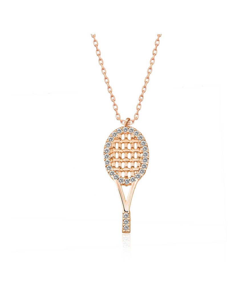 Gümüş Tenis Raketi Bayan Kolye