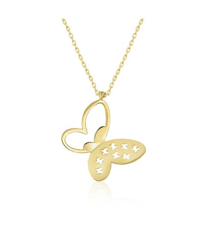 ​​Gümüş Gold Kelebek Bayan Kolye