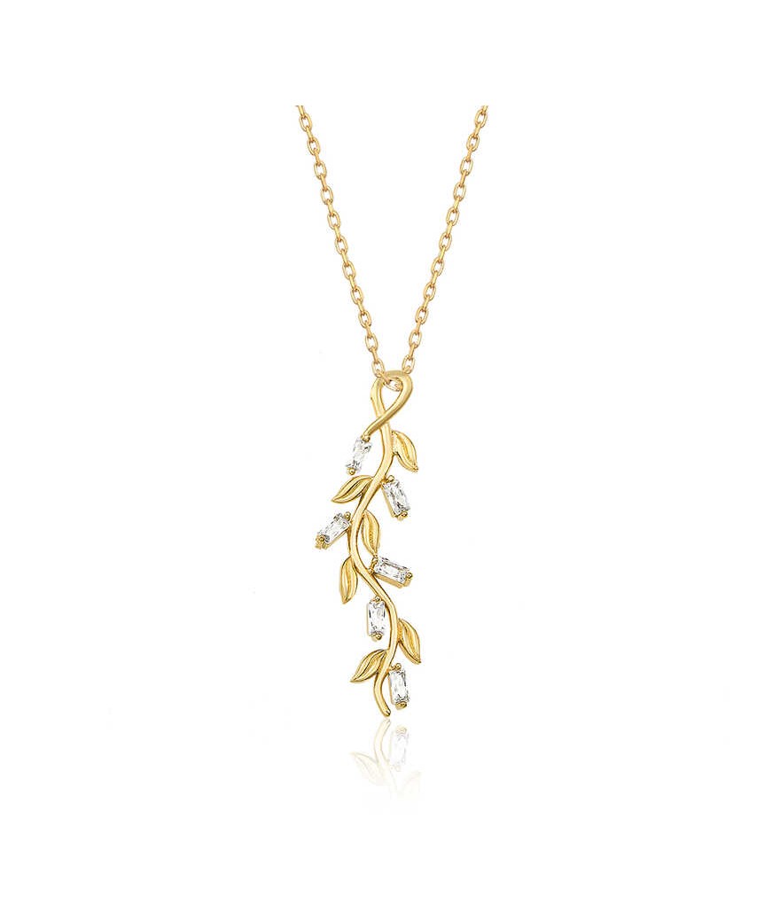 Gümüş Gold Sarmaşık Bayan Kolye