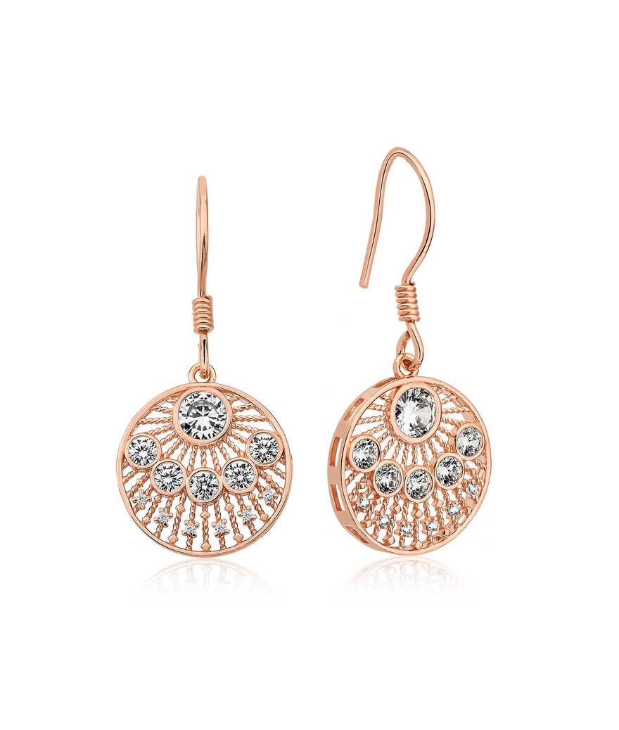 ​Gümüş Rose Etnik Desenli Bayan Küpe