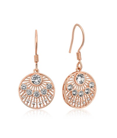 ​Gümüş Rose Etnik Desenli Bayan Küpe