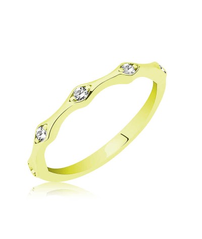 Gümüş Altın Beştaş Mekik Bayan Yüzük