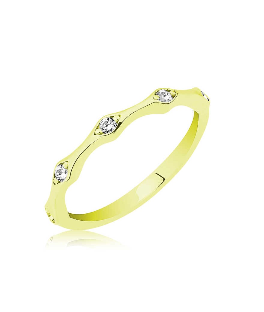 Gümüş Altın Beştaş Mekik Bayan Yüzük