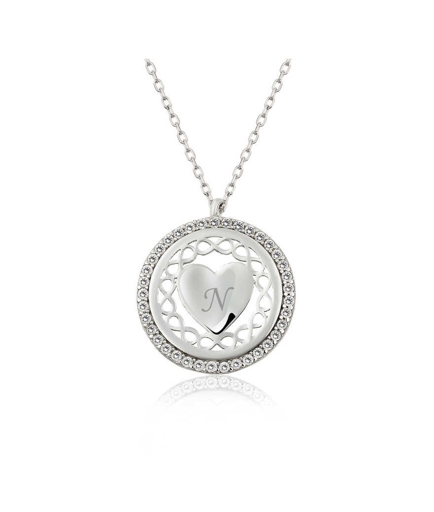 Gümüş Kişiye Özel Sonsuz Kalp Bayan Kolye