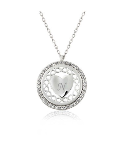 Gümüş Kişiye Özel Sonsuz Kalp Bayan Kolye