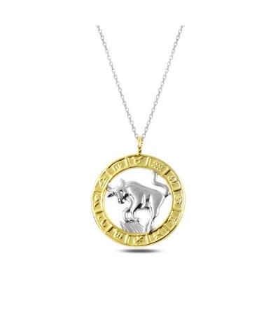 ​Gümüş Gold Boğa Burcu Kolye