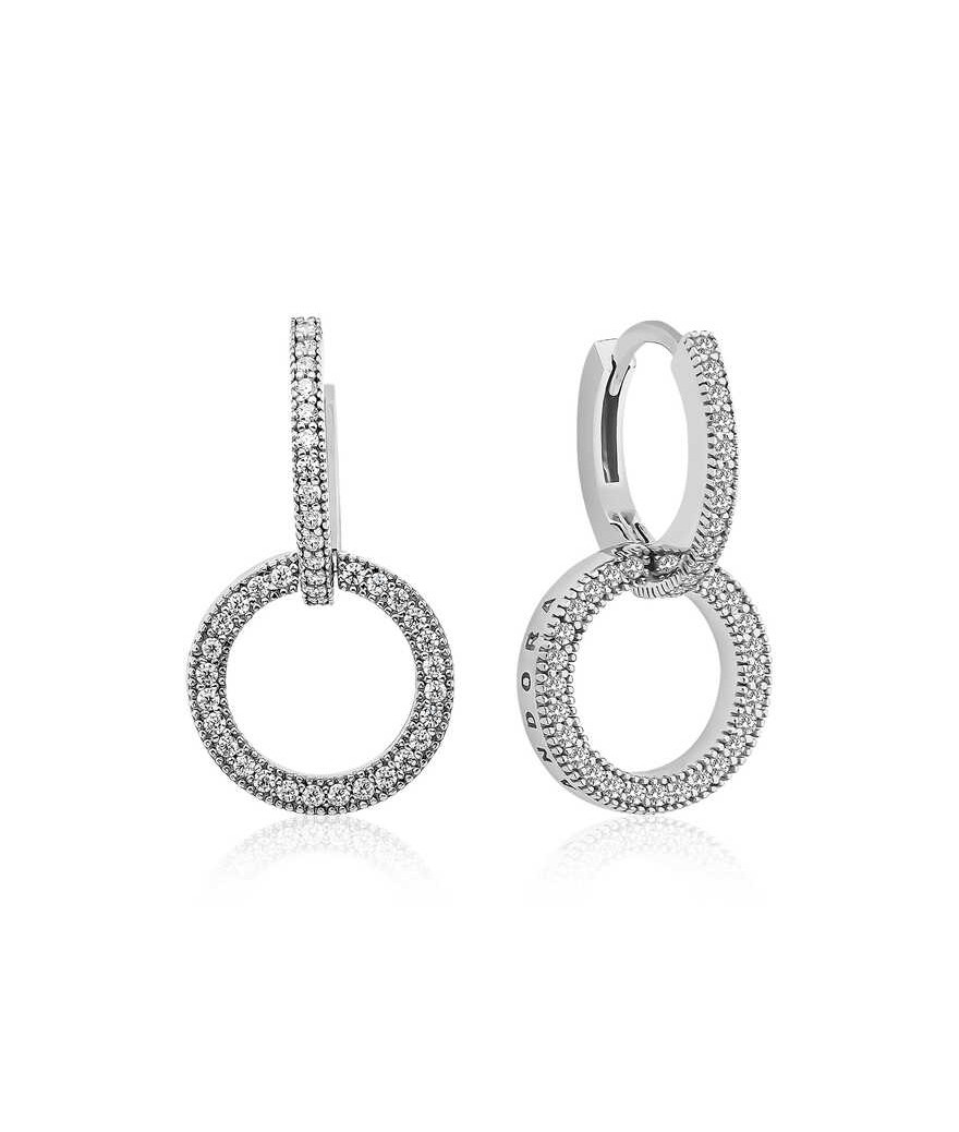 Gümüş İç İçe Geçmiş Halka Bayan Küpe