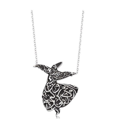 Gümüş Semazen Bayan Kolye