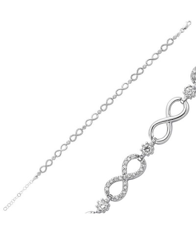 Gümüş Sonsuzluk Bayan Bileklik