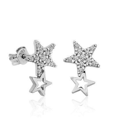 Gümüş Yıldız Kayması Bayan Küpe