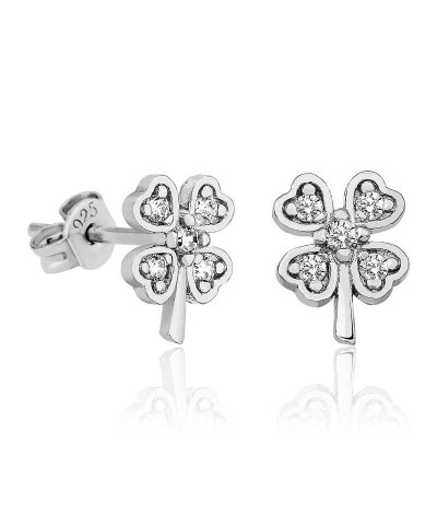 Gümüş Yonca Bayan Küpe