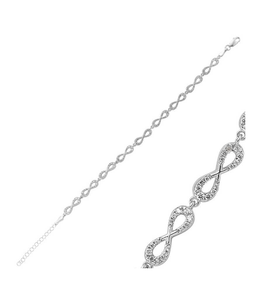 Gümüş Sonsuzluk Bayan Bileklik