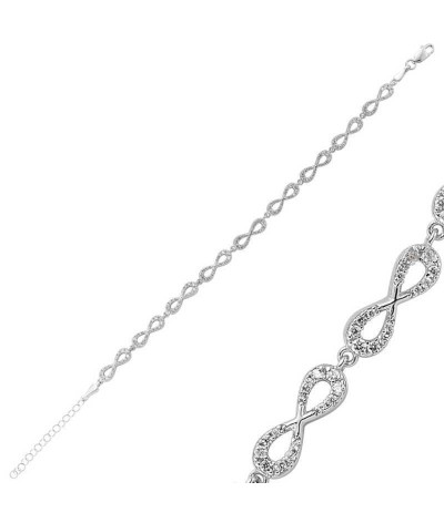 Gümüş Sonsuzluk Bayan Bileklik