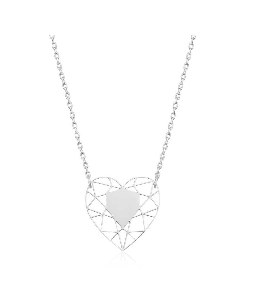 Gümüş Kalp Çemberi Bayan Kolye