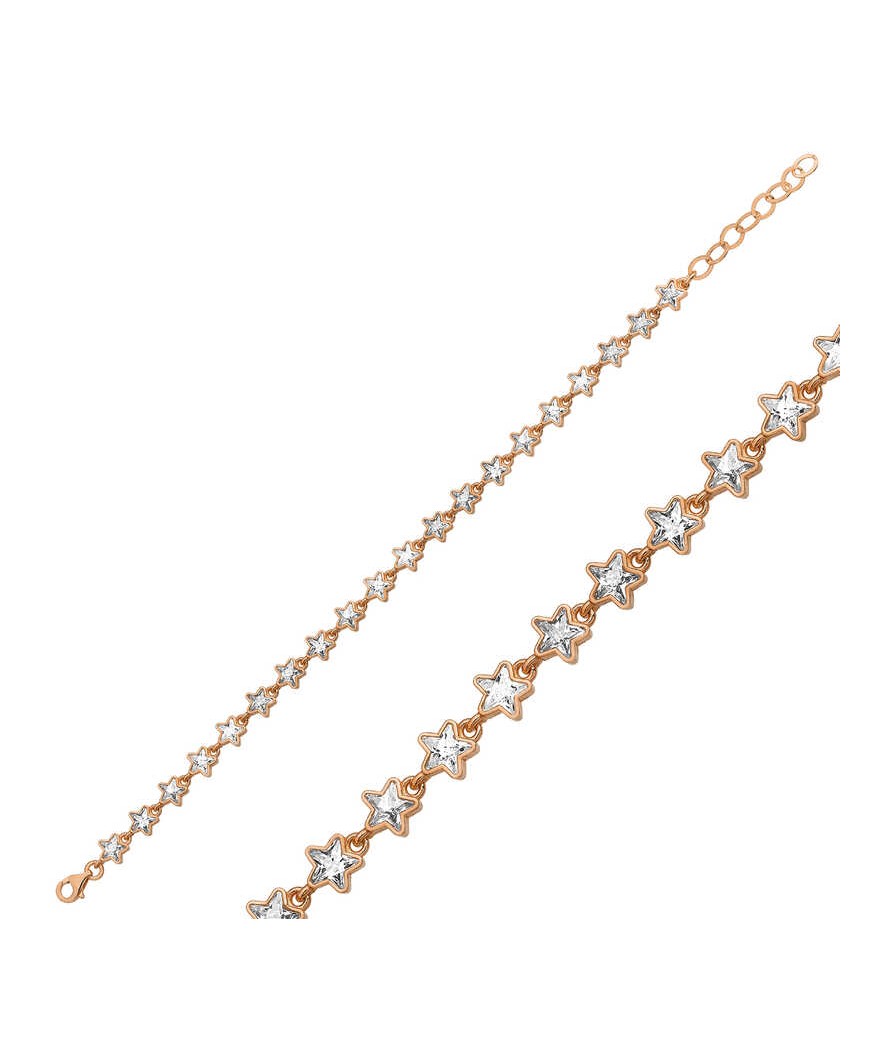 ​Gümüş Rose Beyaz Yıldız Bayan Bileklik