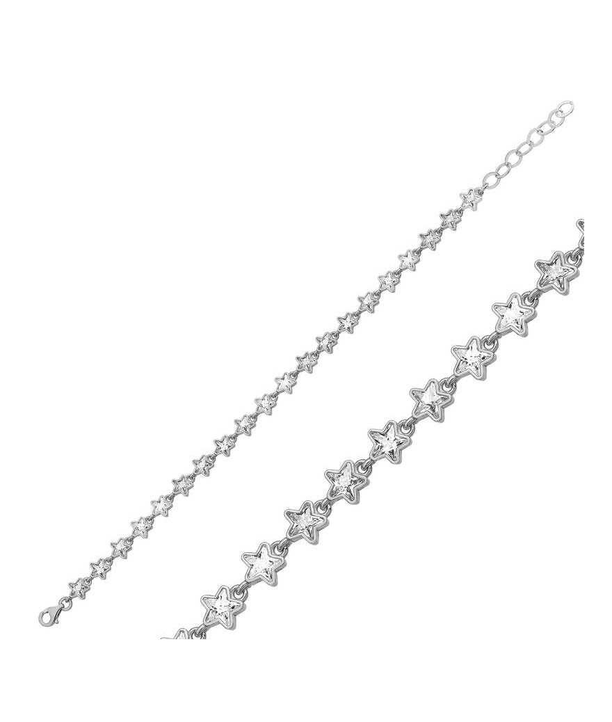 Gümüş Beyaz Yıldız Bayan Bileklik